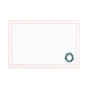 Nazaré white cotton table linen with embroidered Christmas tree and wreath - Torres Novas
