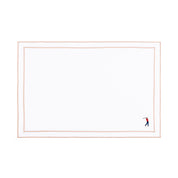 Nazaré white cotton table linen with embroidered retro sports motifs - Torres Novas