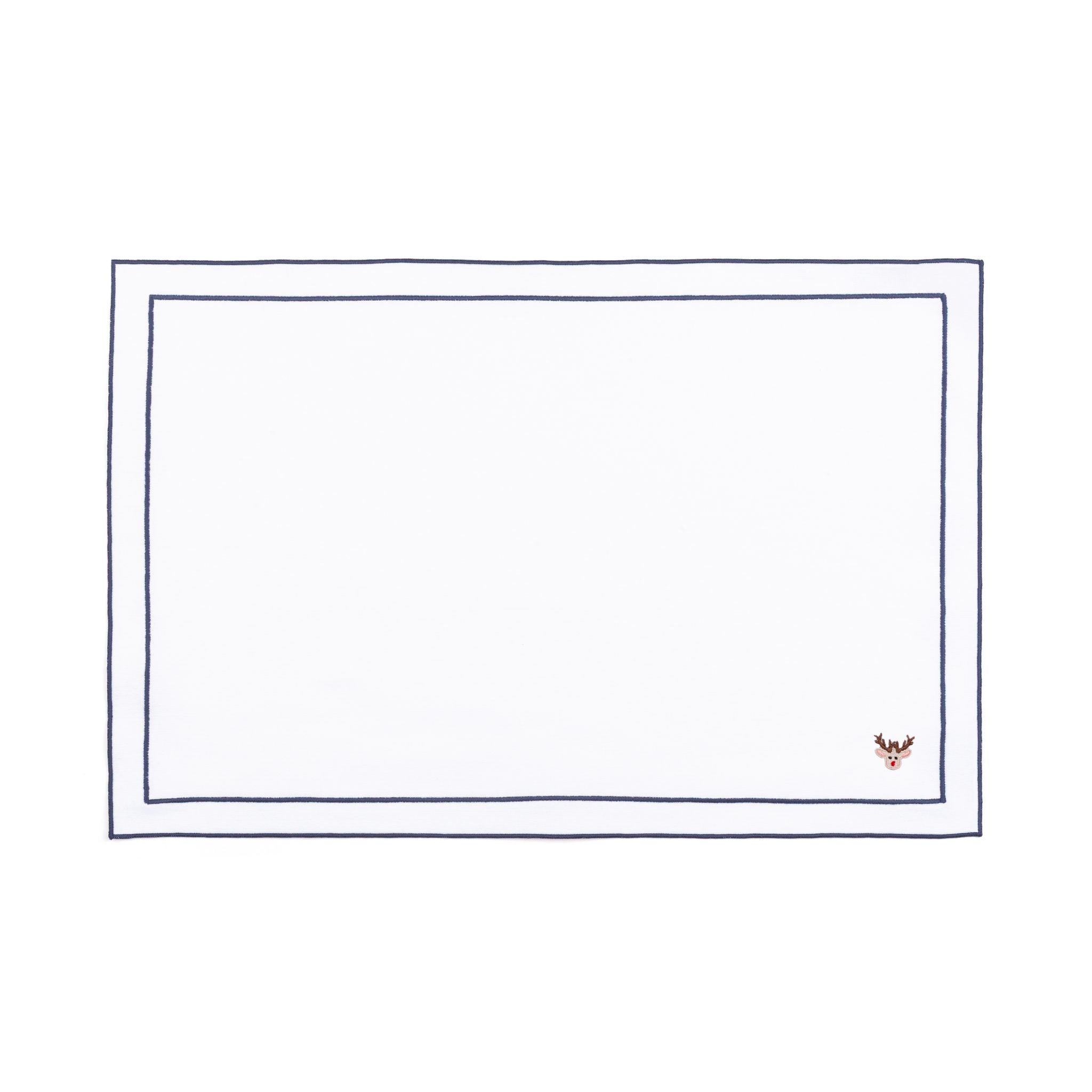 Nazaré white cotton table linen with embroidered small Christmas motifs - Torres Novas