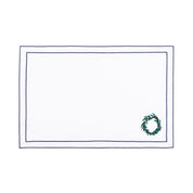 Nazaré white cotton table linen with embroidered Christmas tree and wreath - Torres Novas
