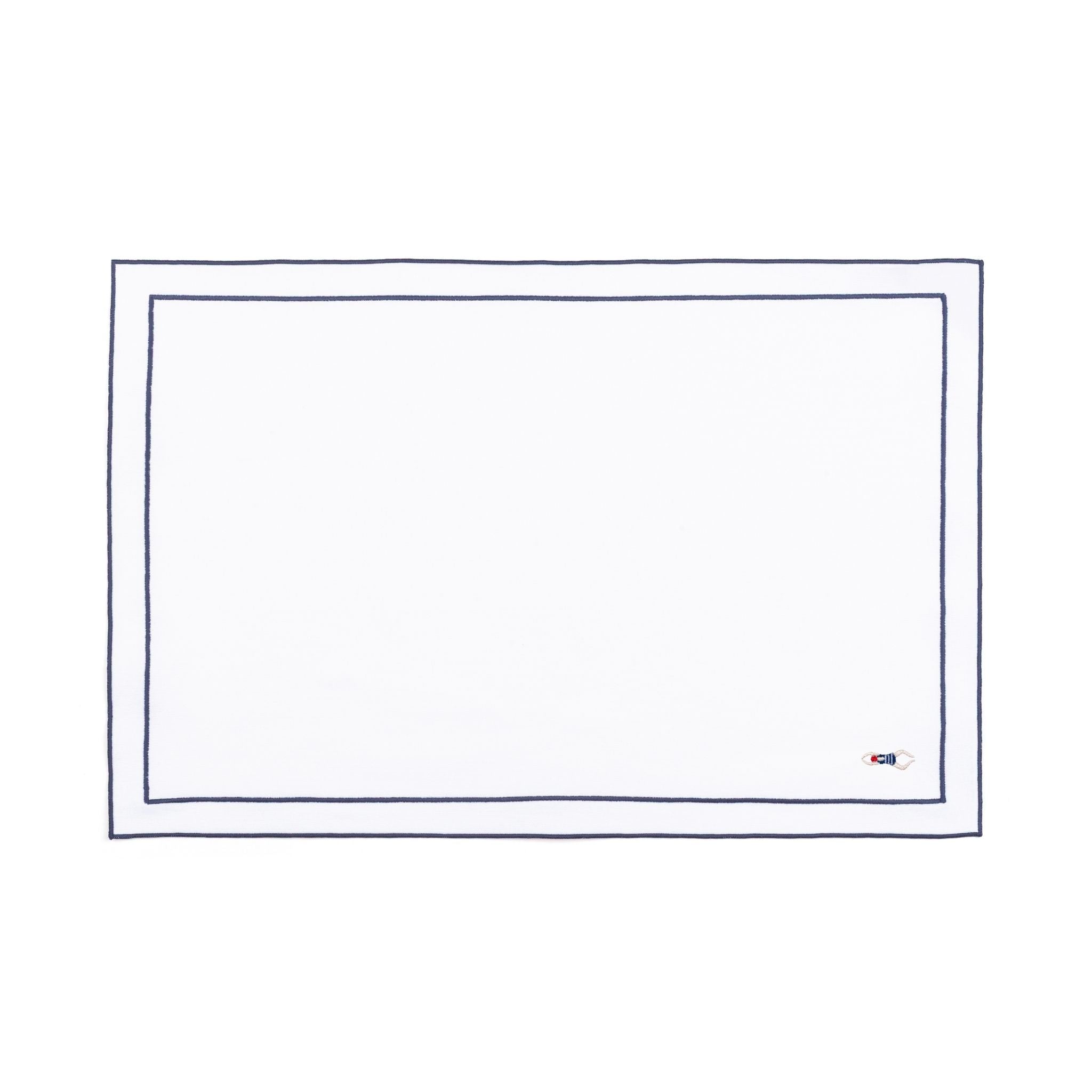 Nazaré white cotton table linen with embroidered retro sports motifs - Torres Novas
