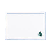 Nazaré white cotton table linen with embroidered Christmas tree and wreath - Torres Novas