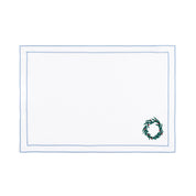 Nazaré white cotton table linen with embroidered Christmas tree and wreath - Torres Novas