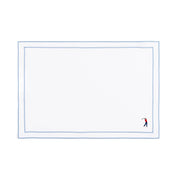 Nazaré white cotton table linen with embroidered retro sports motifs - Torres Novas