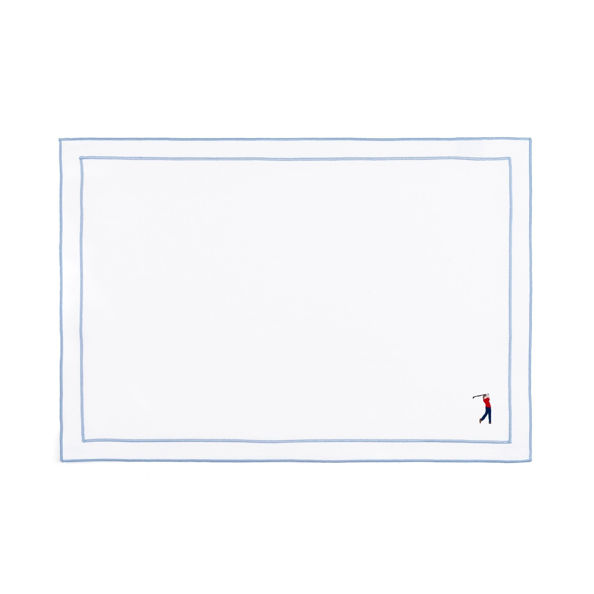 Nazaré white cotton table linen with embroidered retro sports motifs - Torres Novas