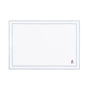 Nazaré white cotton table linen with embroidered retro sports motifs - Torres Novas
