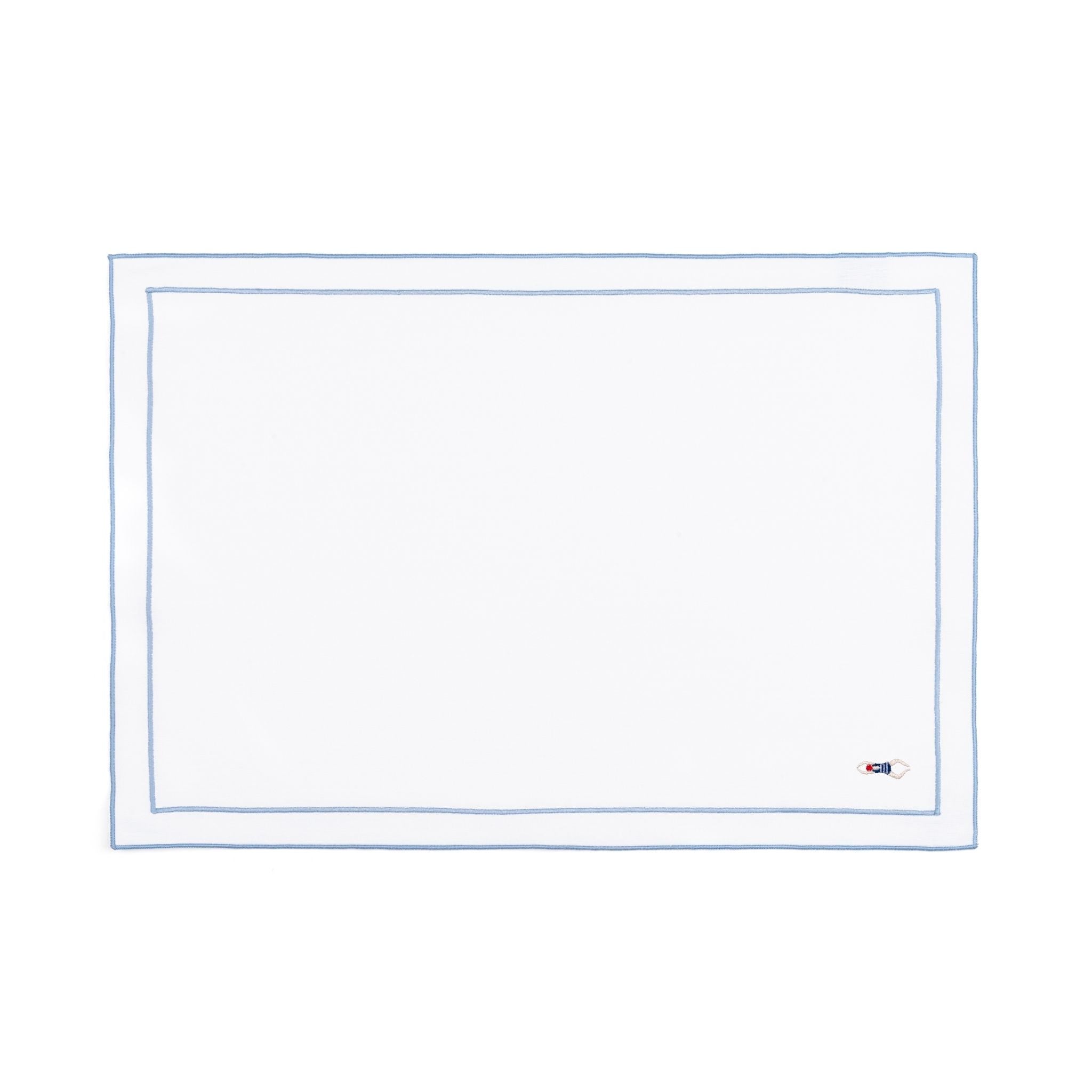 Nazaré white cotton table linen with embroidered retro sports motifs - Torres Novas