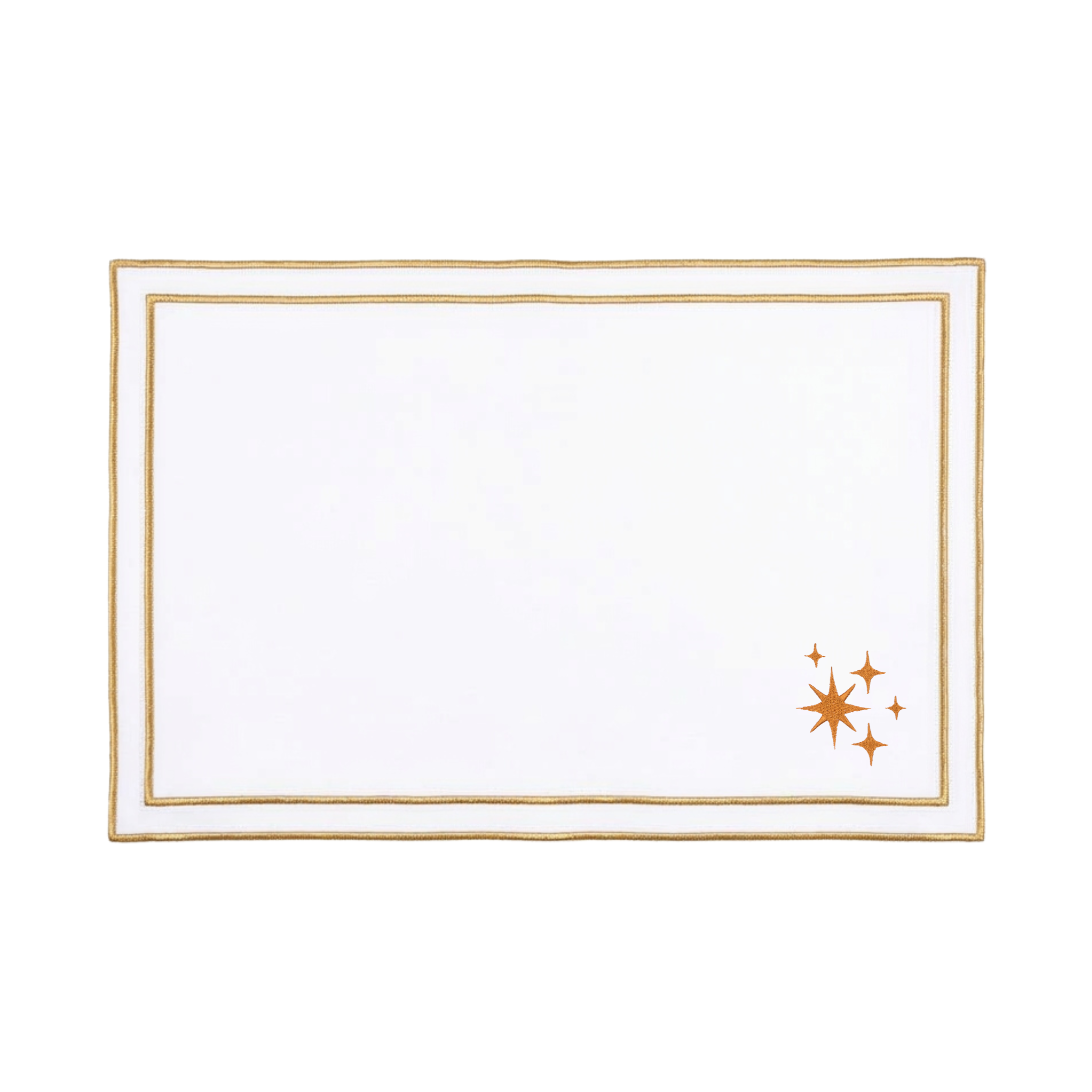 Linge de table Nazaré blanche, en coton, avec des étoiles brodées