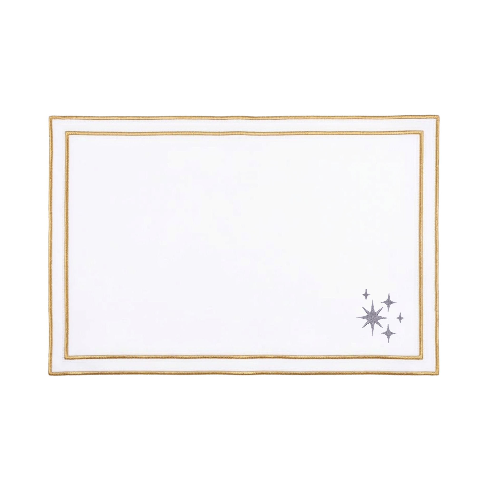 Linge de table Nazaré blanche, en coton, avec des étoiles brodées