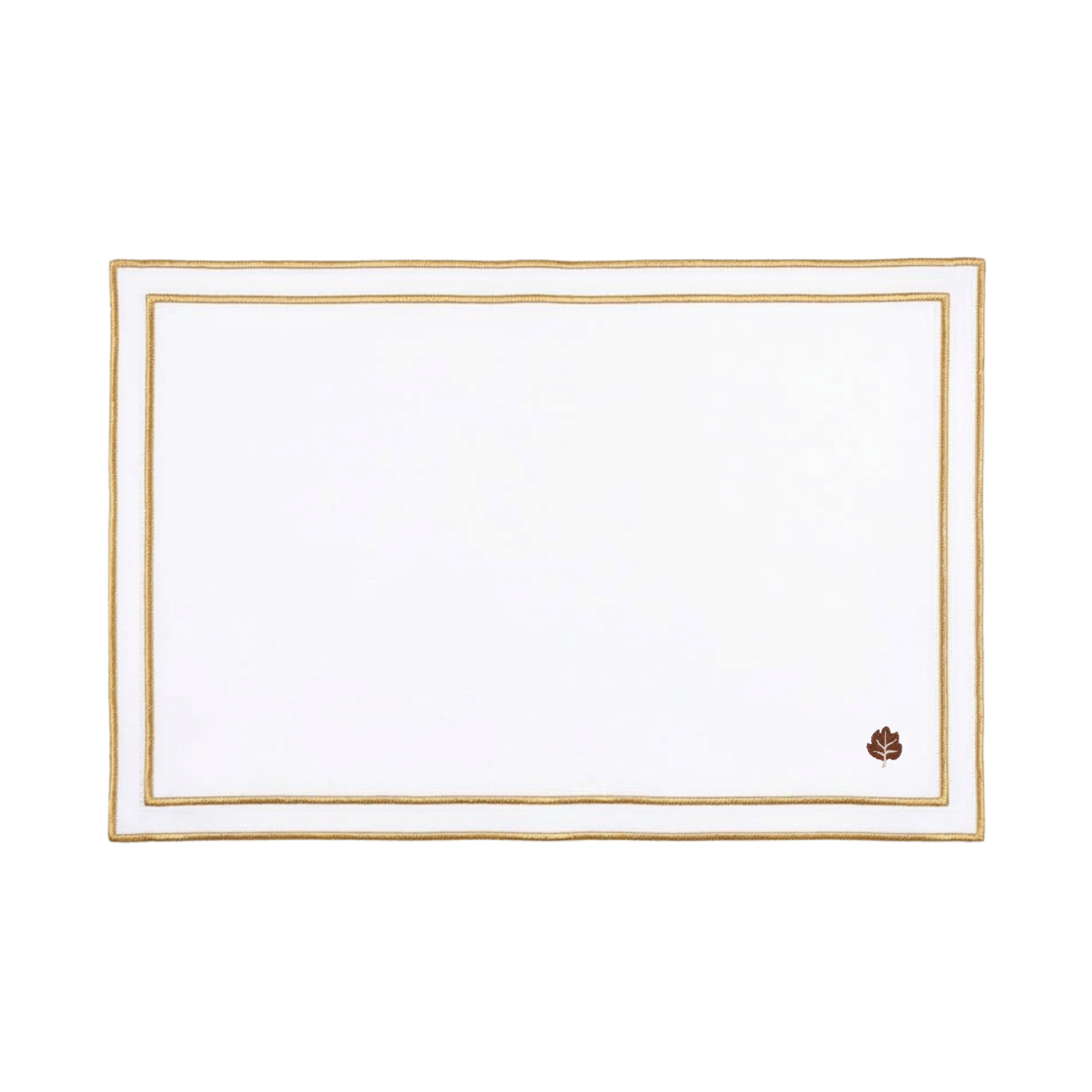 Nazaré white cotton table linen with embroidered autumn motifs