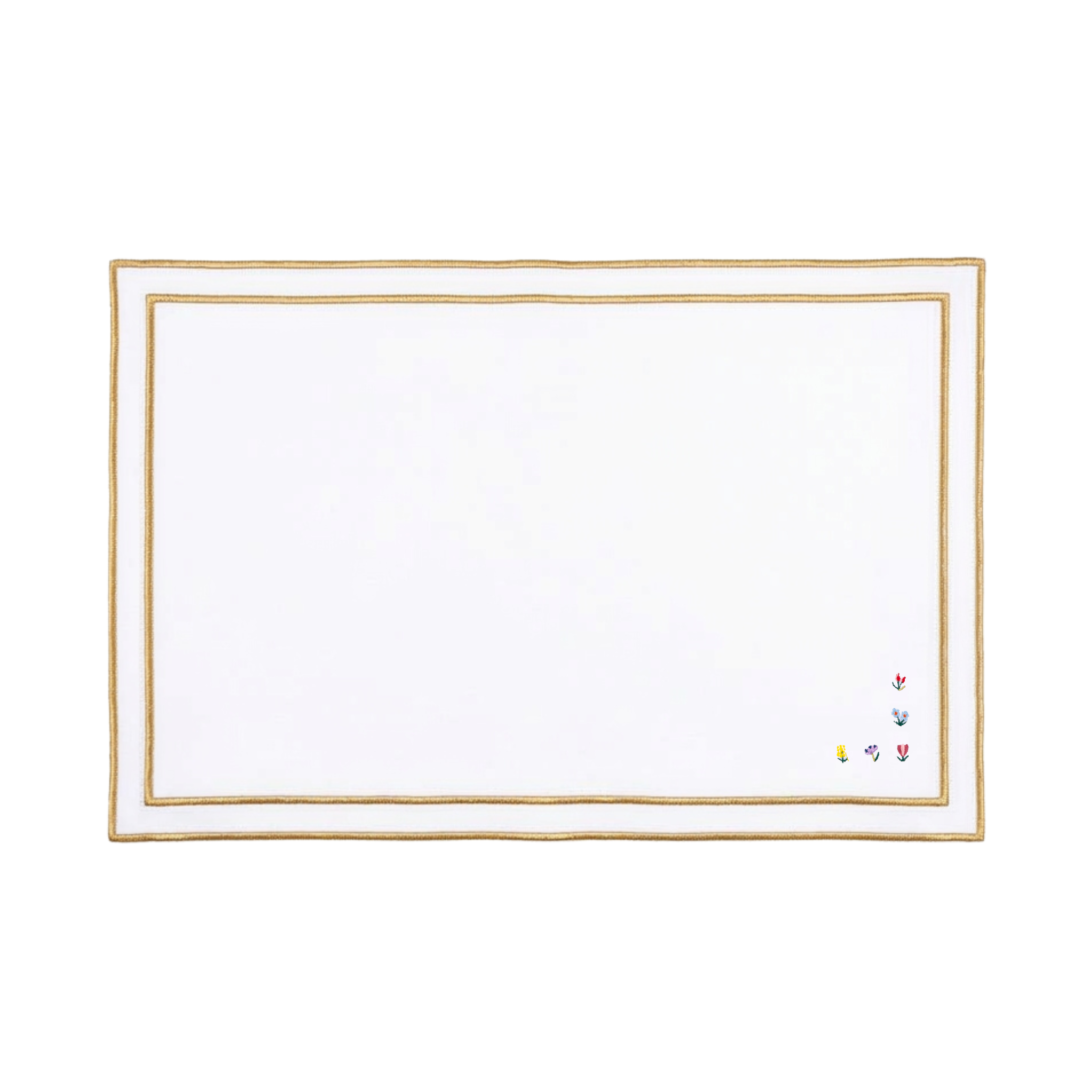 Nazaré white cotton table linen with embroidered flowers