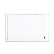 Nazaré white cotton table linen with embroidered retro sports motifs - Torres Novas