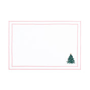 Nazaré white cotton table linen with embroidered Christmas tree and wreath - Torres Novas