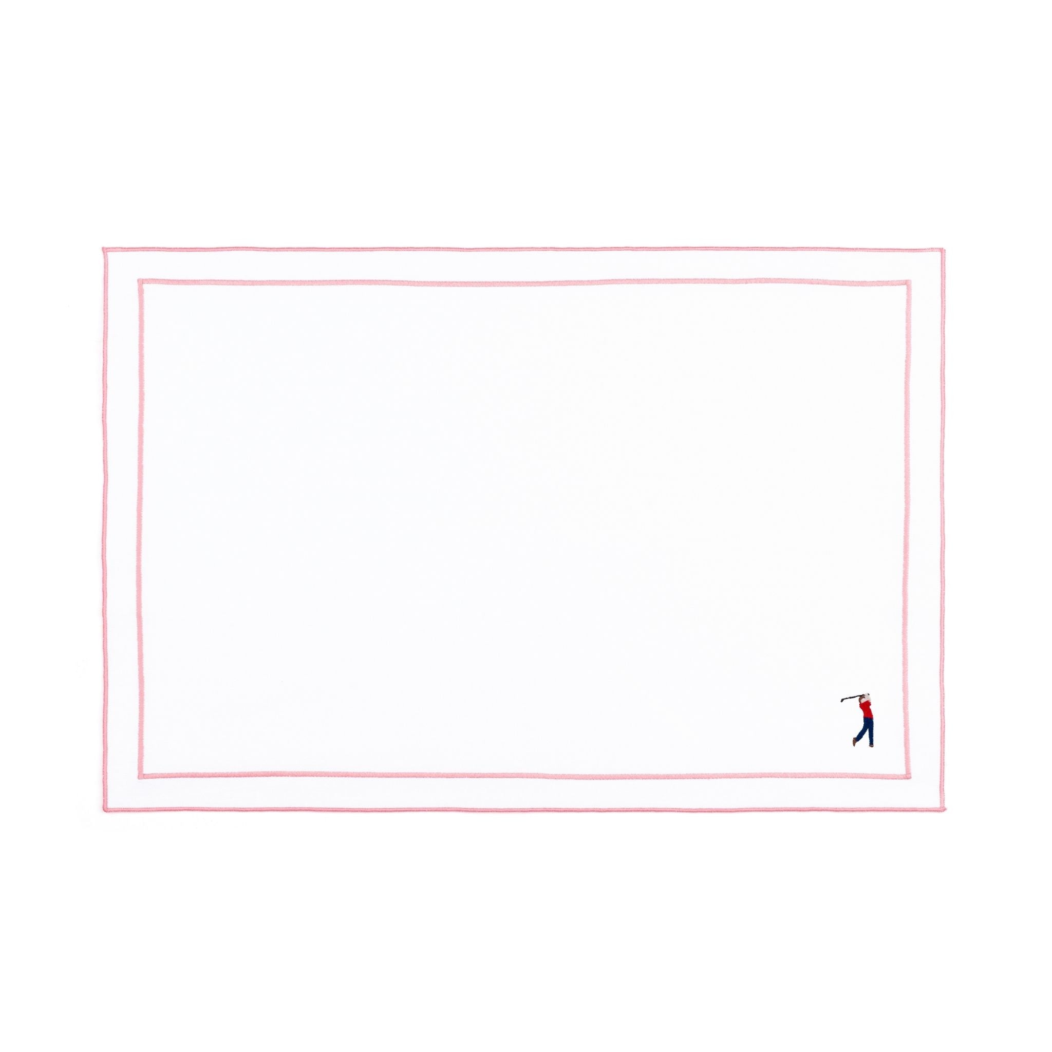 Nazaré white cotton table linen with embroidered retro sports motifs - Torres Novas