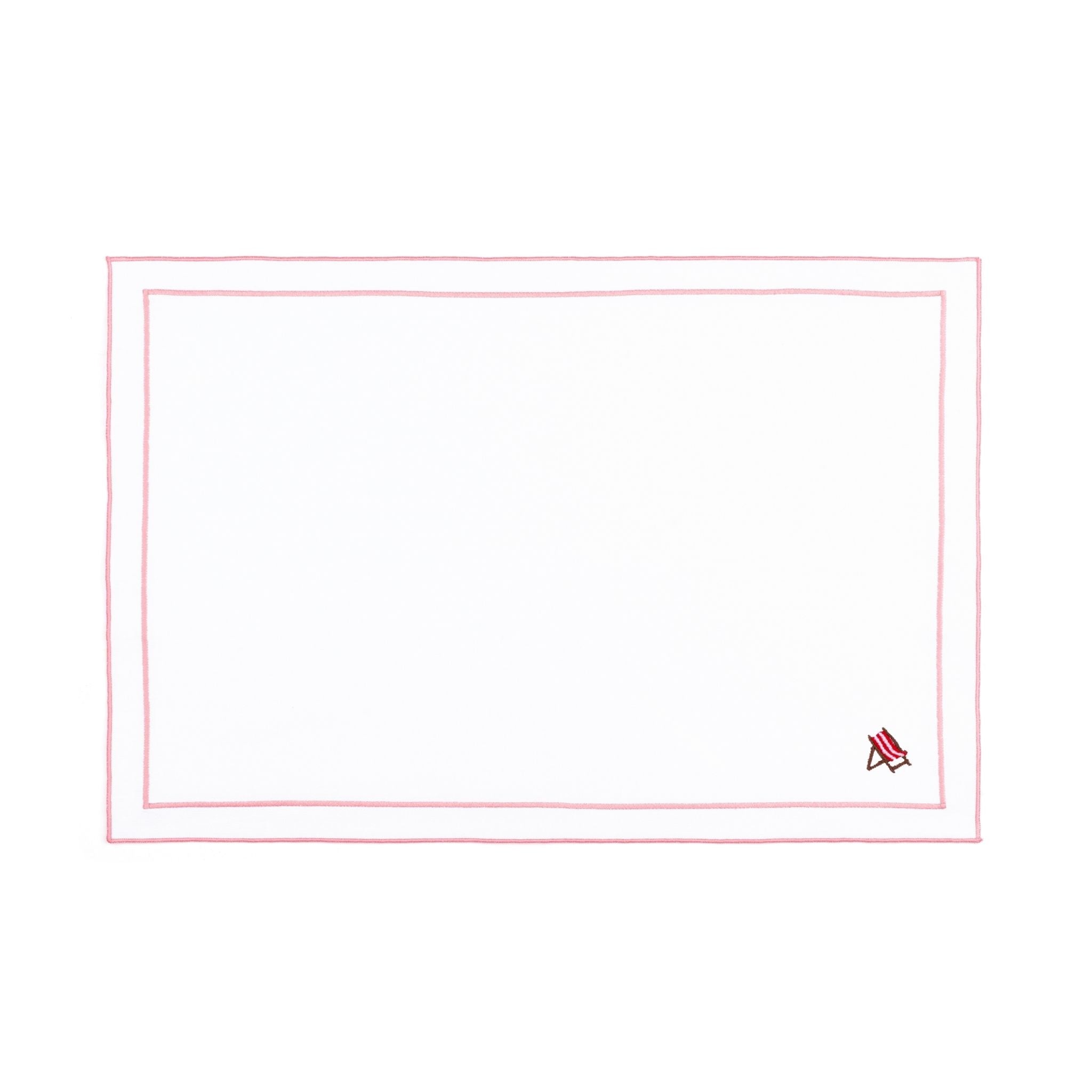 Nazaré white cotton table linen with embroidered summer motifs - Torres Novas