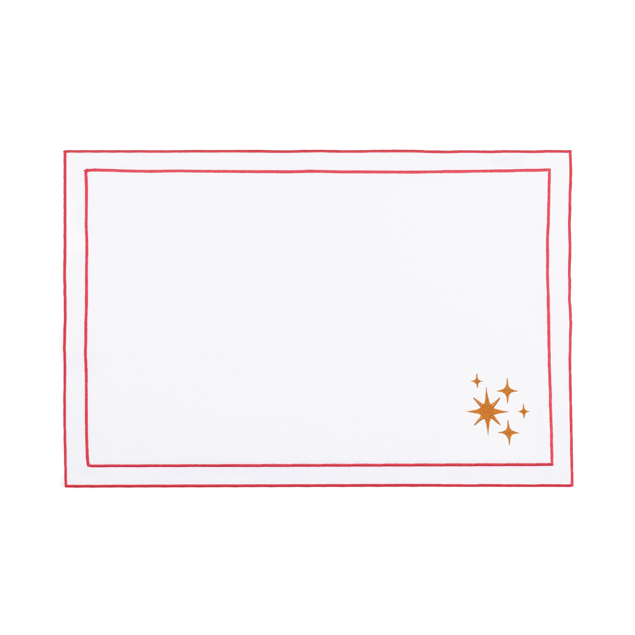 Nazaré white cotton table linen with embroidered stars - Torres Novas