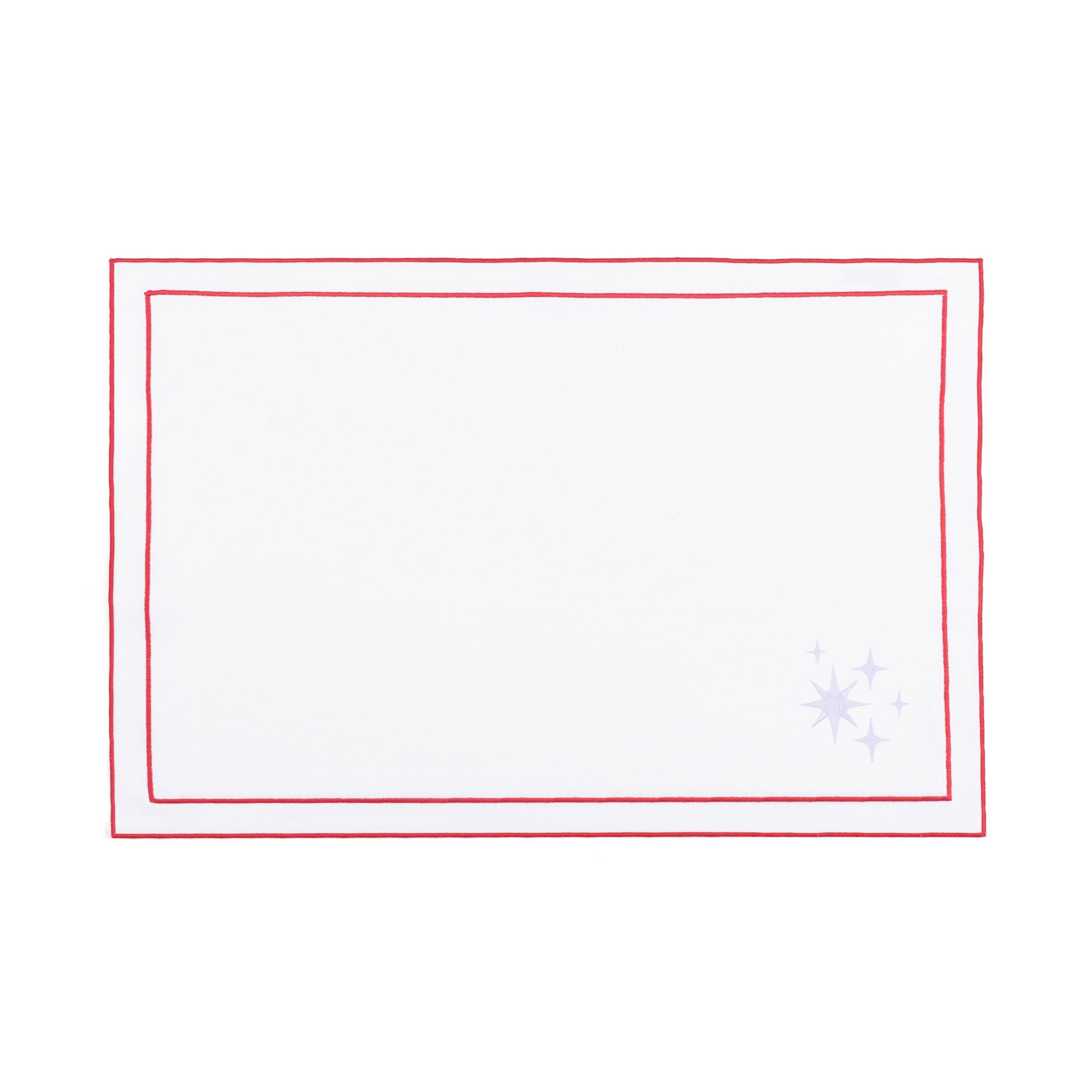 Nazaré white cotton table linen with embroidered small Christmas motifs - Torres Novas