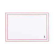 Nazaré white cotton table linen with embroidered retro sports motifs - Torres Novas