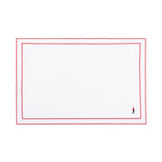 Nazaré white cotton table linen with embroidered retro sports motifs - Torres Novas