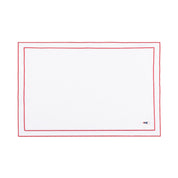 Nazaré white cotton table linen with embroidered retro sports motifs - Torres Novas