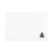 Nazaré white cotton table linen with embroidered Christmas tree and wreath - Torres Novas