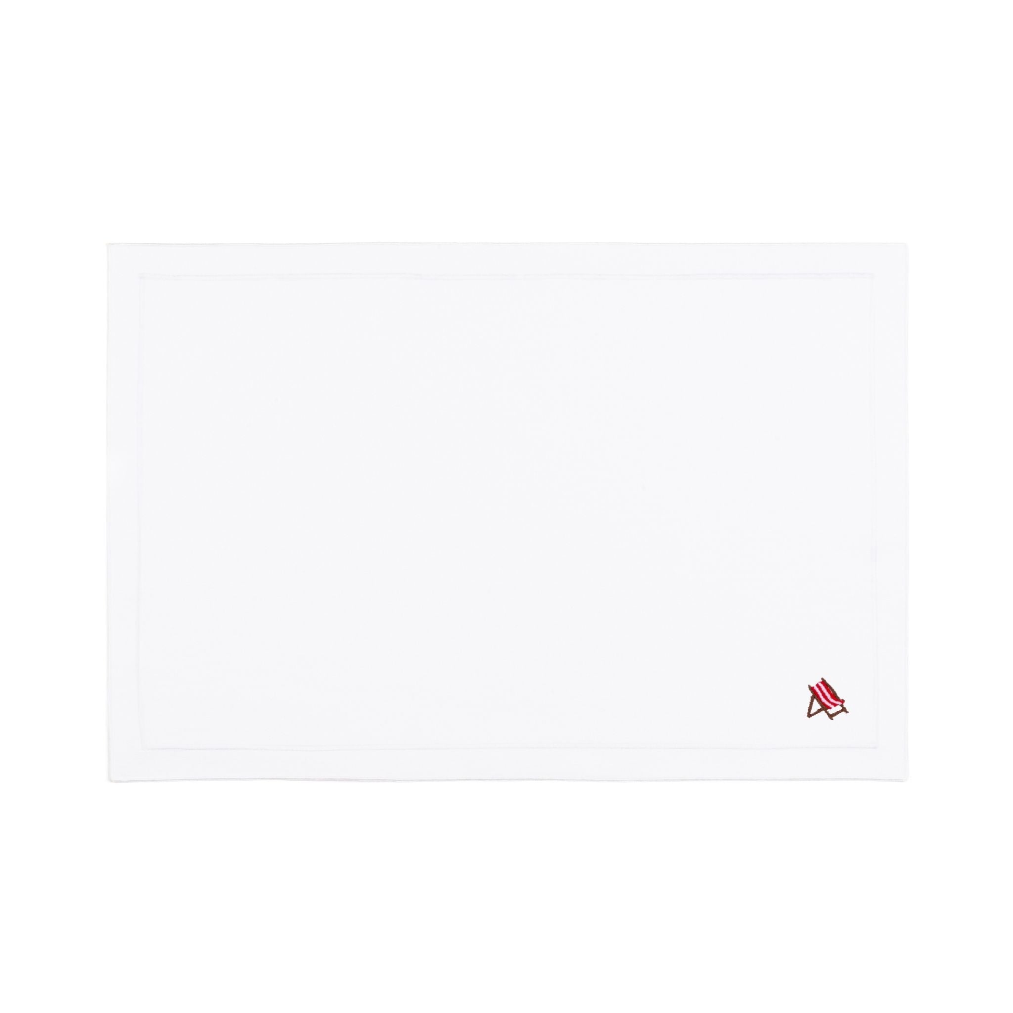 Nazaré white cotton table linen with embroidered summer motifs - Torres Novas