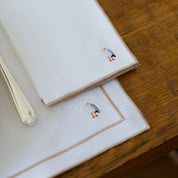 Nazaré white cotton table linen with embroidered summer motifs - Torres Novas